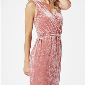 Justfab Velour Stretch Wrap Front Dress